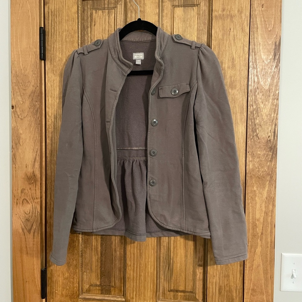 Converse Gray Utility Jacket with Stand-Up Collar